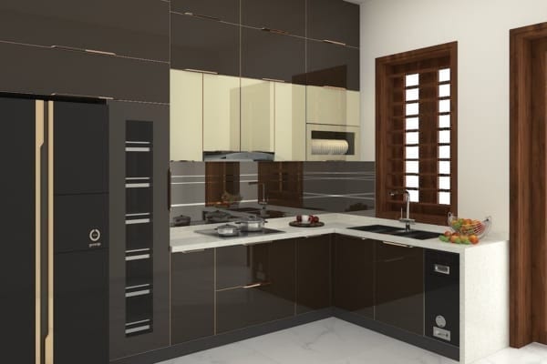 Tủ bếp Inox kính Diamond ML06 phù hợp với không gian bếp nhỏ xinh