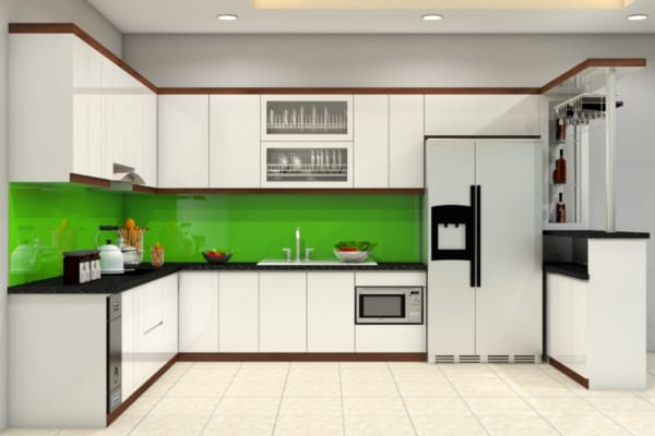 Tủ bếp gỗ công nghiệp phong cách châu Âu Tủ bếp gỗ công nghiệp phong cách châu Âu