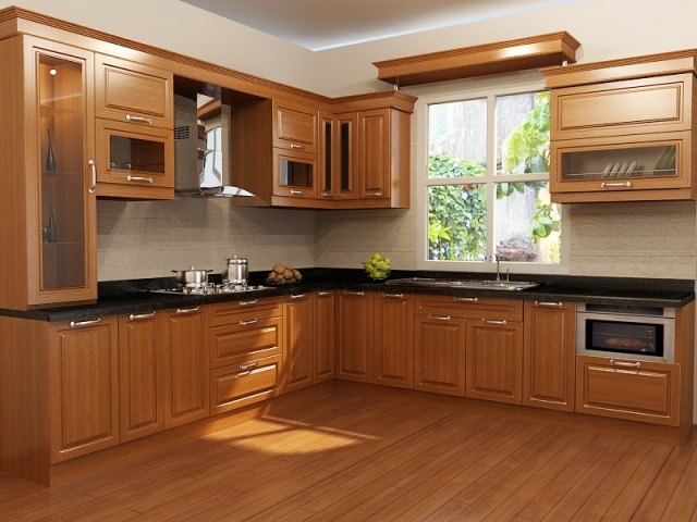 Tủ bếp vân gỗ inox là sự kết tinh của tủ bếp inox và tủ bếp gỗ thông thường